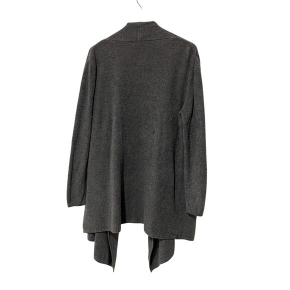 Barefoot Dreams CozyChic Womens 2XLarge Angular Open Cardigan Dark Gray - Picture 2 of 11